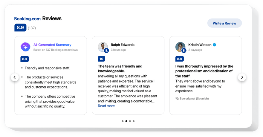  Booking.com Reviews widget for website