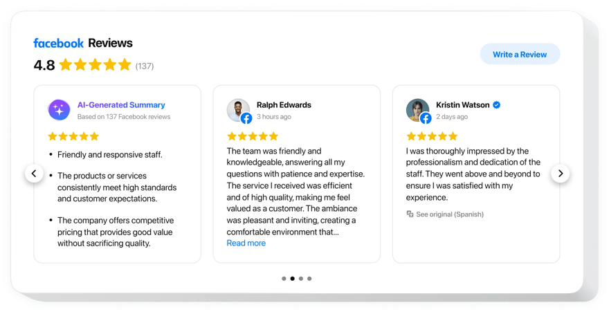  Facebook Reviews widget for website