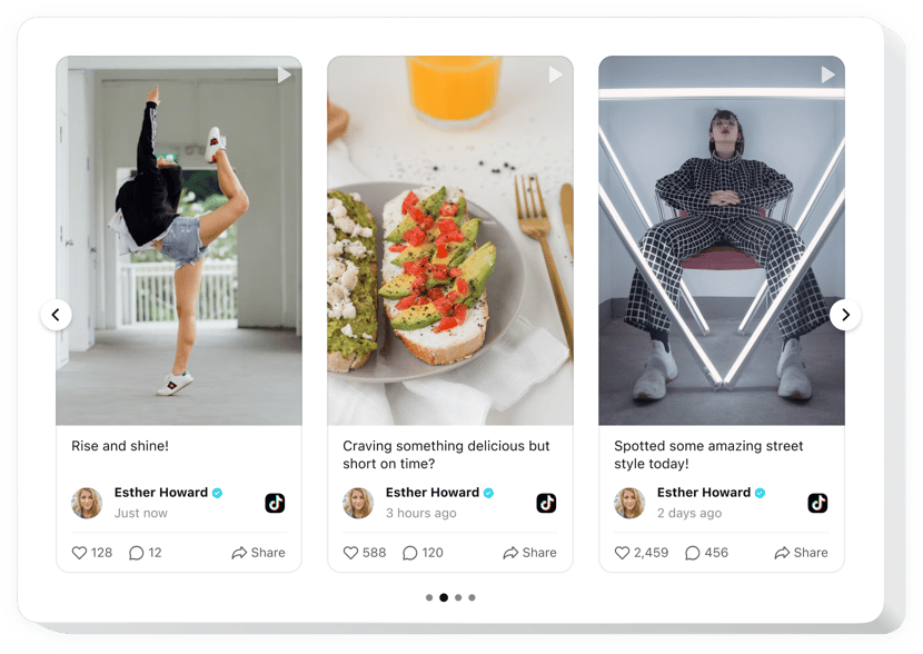  TikTok Video Feed widget for website